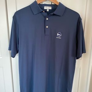 Peter Millar Summer Comfort Navy Logo Golf Polo